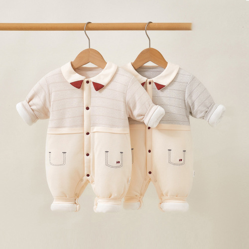 Baby clothes winter thickened quilted robe long-sleeved rompers baby clothes newborn cotton baby jumpsuit