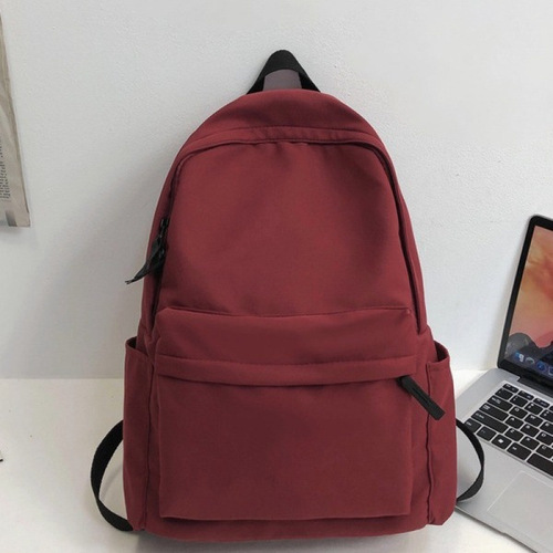 Japanese-style school bag for girls, vintage-inspired, solid color, versatile, double-shoulder bag suitable for middle school, high school, and university students, large capacity, also available for boys