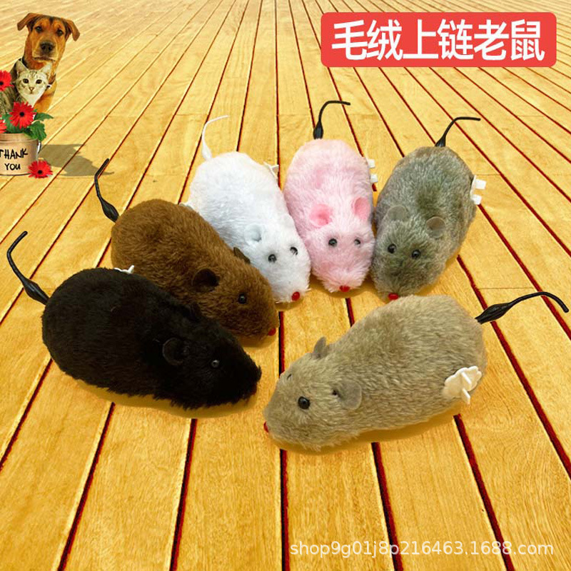 Wind-Up Plush Mouse to Amuse Cats and Dogs, Pet Toy That Can Run and Wag Its Tail, High-Quality Model with Less Negative Reviews, Cross-Border Hot Sale
