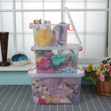 多用途透明收纳盒置物箱多规格食品盒儿童玩具收纳盒带提手储物箱