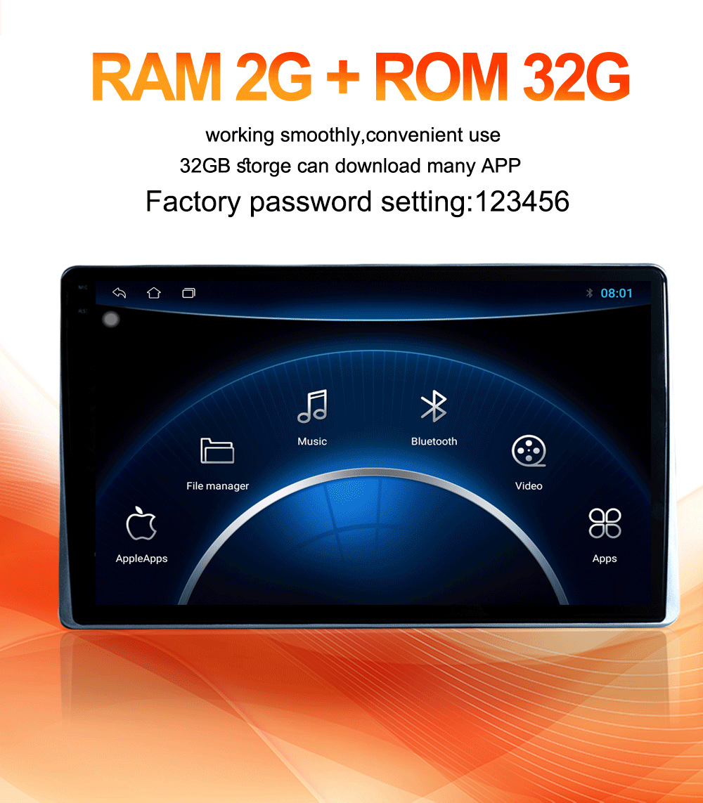 Android universal plug-in headrest display 10.1-inch HD IPSMP5 car rear entertainment system player