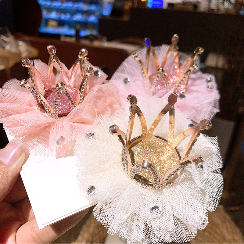 Alloy Material Crown Pattern Cute Kid'S Crown Alloy Diamond Hair Clip Hair Accessories