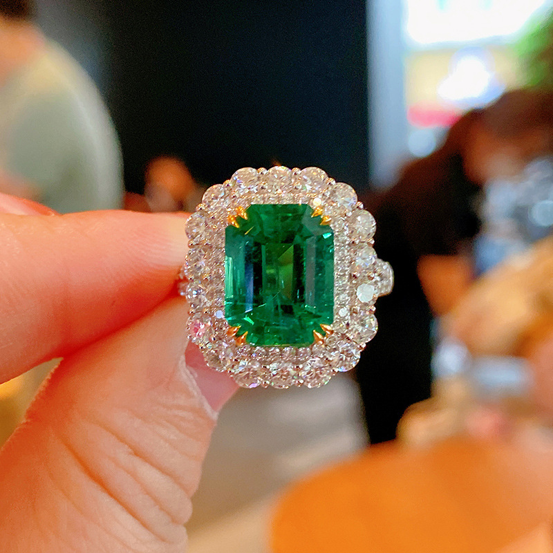 Fashion Square Copper Rings Inlay Artificial Gemstones Copper Rings