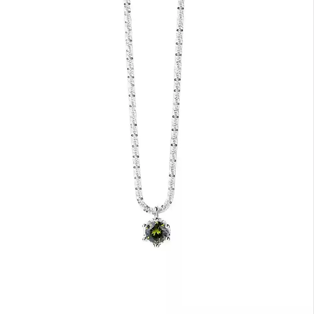 S925银波光粼粼锆石项链 ins小众轻奢高级感闪钻满天星锁骨链项链