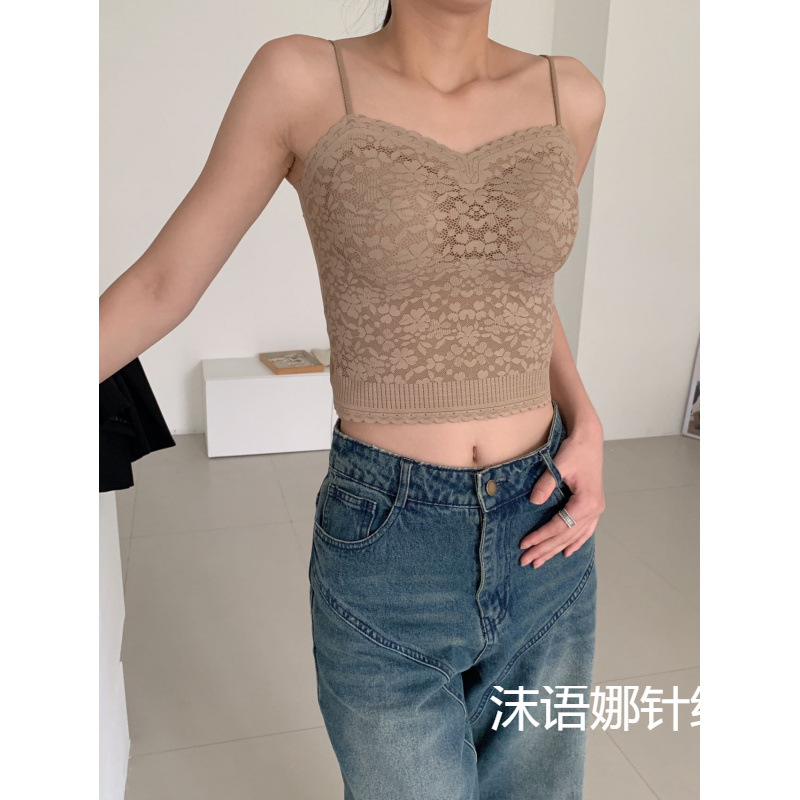 磨毛复古纯欲修身花纹背心 弧形领口修饰锁骨透出性感（加衣架)