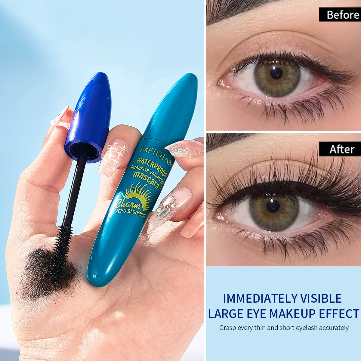 (Cross-border trading), waterproof dense curling lengthening mascara, no smudge