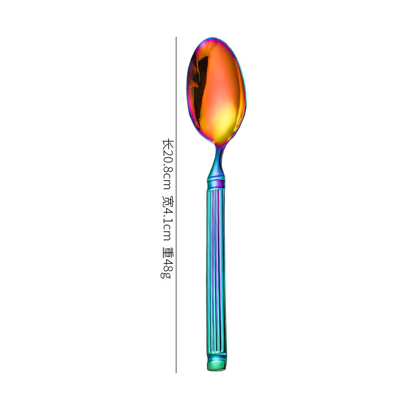 クロスボーダーローマ柱410ステンレス洋食食器5点セットナイフフォークスプーンホテル家庭用ステーキナイフデザートスプーン|undefined