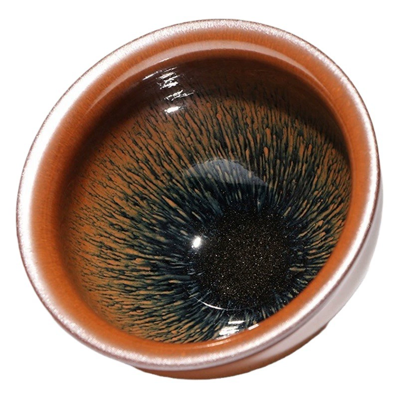 Чашка для чая Jianyang Shuji с каплями масла, крапинками кукушки, кроличьим волосом, пятнами ржавчины на дровах, сырой рудой, чашкой из железа, чашкой для чая