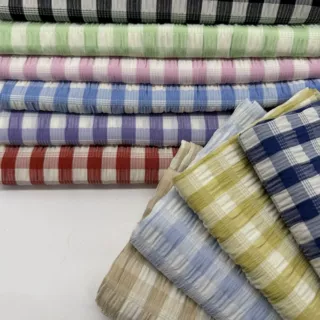 人棉色织格子布 小清新女装衬衫裙子帽子连衣裙jk制服面料 1cm