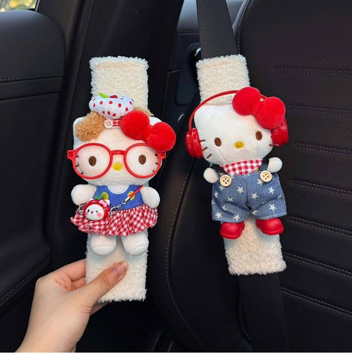 Car Hello Kitty Seatbelt Shoulder Pad Decoration, Cute and Wear-Resistant, High-End Feel, for Women and Couples