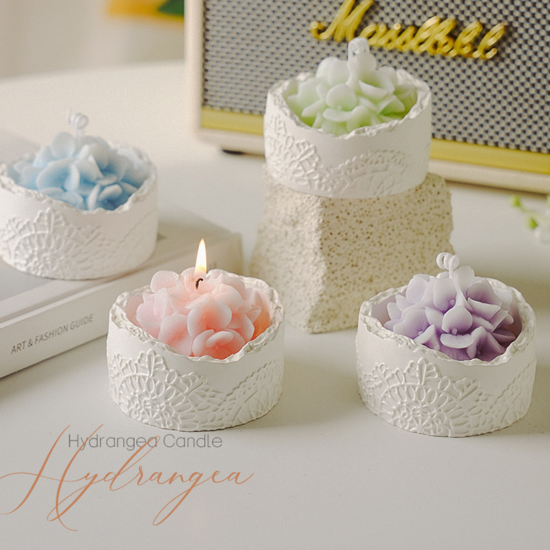 Artesanos de cera de bananas, decoración de la atmósfera, regalo de Qixi, perfume, regalo de cumpleaños, cera de copa de hortenida