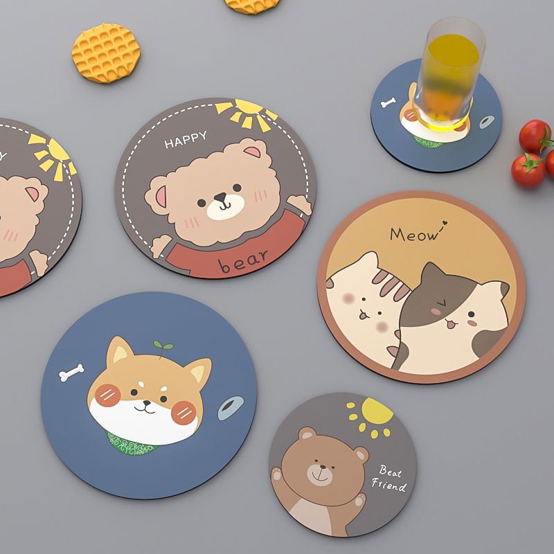 Heat insulation pad coaster table mat silicone pad plate pad ins simple swing props pad mouse pad