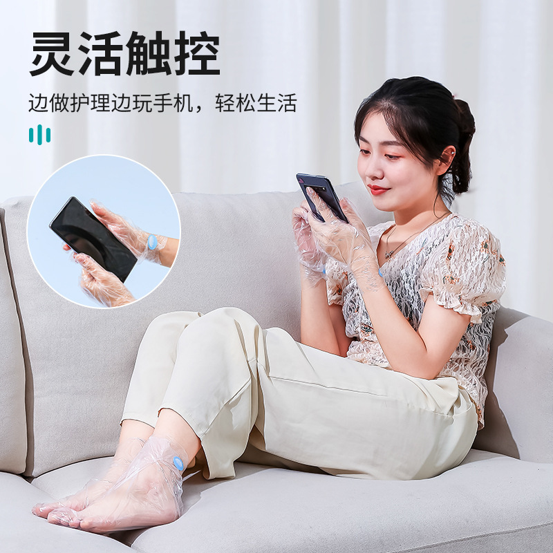 使い捨てフットカバー、厚みのあるフットマスク、スキンケアフットマスク、家庭用防水フットカバー、透明フィルムプラスチックハンドマスク|undefined