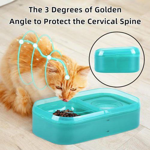Cat Water Fountain Feeder Pet Dual Bowl Water Bowl Feeder Pet Outdoor Water Fountain Battery-Free Water Drinker