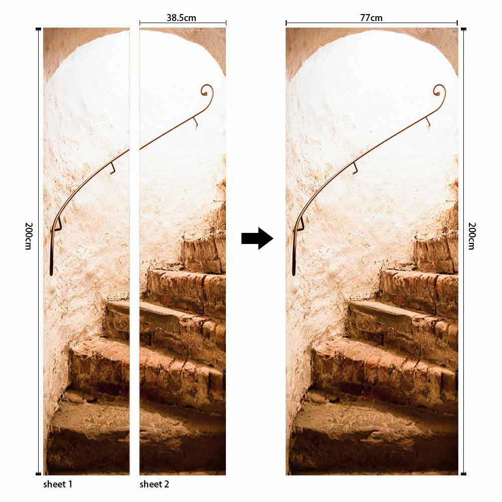 Pegatinas para puertas 3D respetuosas con el medio ambiente, autoadhesivos, fabricantes de origen al por mayor, patrones populares transfronterizos de alta definición, adhesivos para puertas impermeables, a prueba de aceite y antiincrustantes
