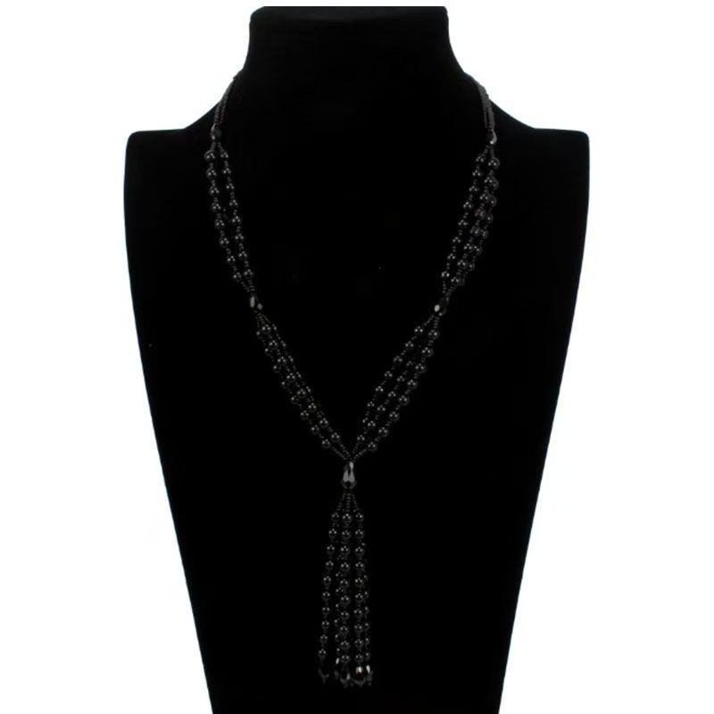 3겹 워터드롭 펄 블랙