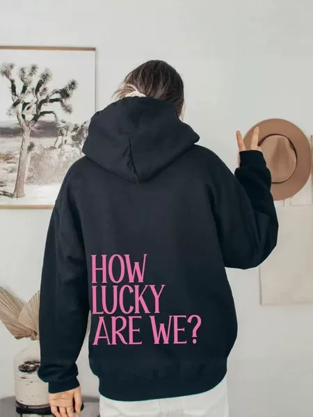 American-Style Loose Hooded Sweatshirt for Women with Letter Print, Autumn and Winter Casual Jacket, Couple Style, Fleece-Lined Pullover Hoodie