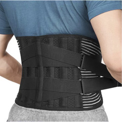 Back support belt relieves lower back pain, breathable mesh design with pressure pad, adjustable support straps
