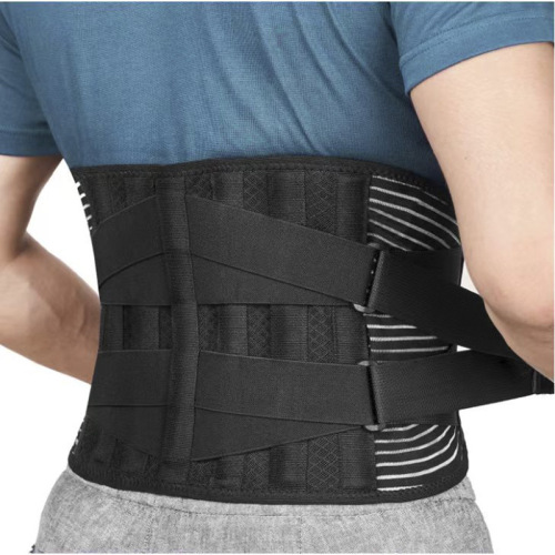 Back support belt relieves lower back pain, breathable mesh design with pressure pad, adjustable support straps