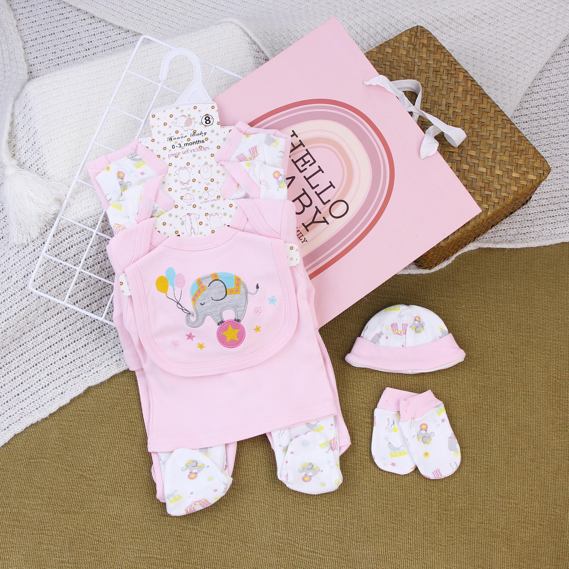Caja de regalo de recién nacidos, ropa de escalada unida, ropa de algodón, ropa de bebé de luna llena, ropa de bebé para hombres y mujeres image 30