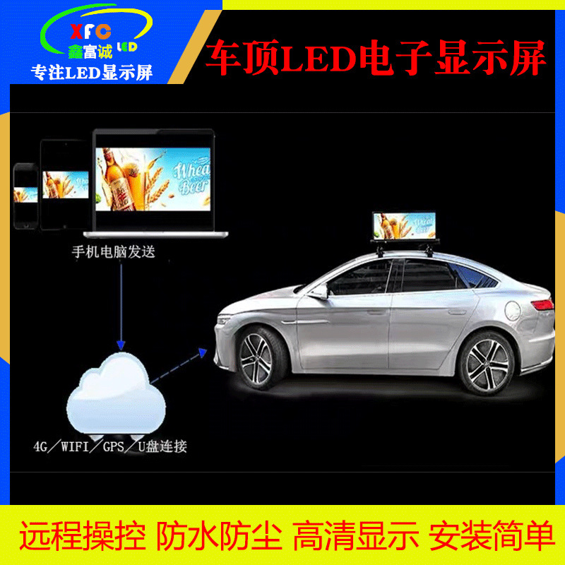 車載LEDフルカラーディスプレイルーフ広告電子スクリーン両面表示乗用車タクシーLEDディスプレイ|undefined
