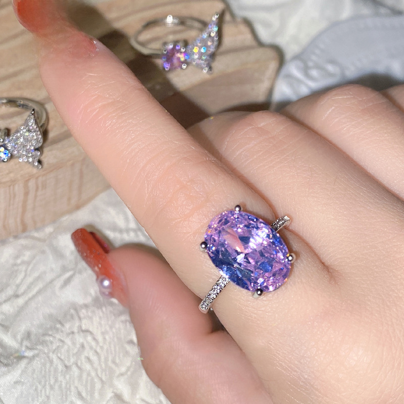 Purple nail sequins with zircon