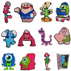 卡通怪獸大學鞋花洞洞鞋配飾花園鞋鞋扣PVC裝飾扣可拆卸扣子跨境