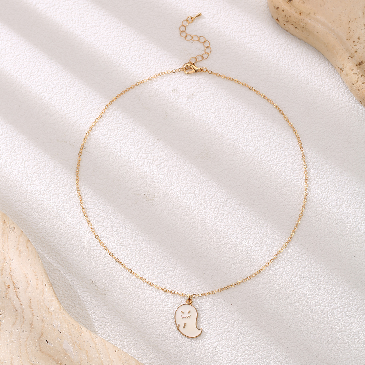 European and American Cross-Border Halloween Element Necklace Pumpkin Head Ghost Cartoon Pendant Personalized Versatile Women's Clavicle Chain Necklace
