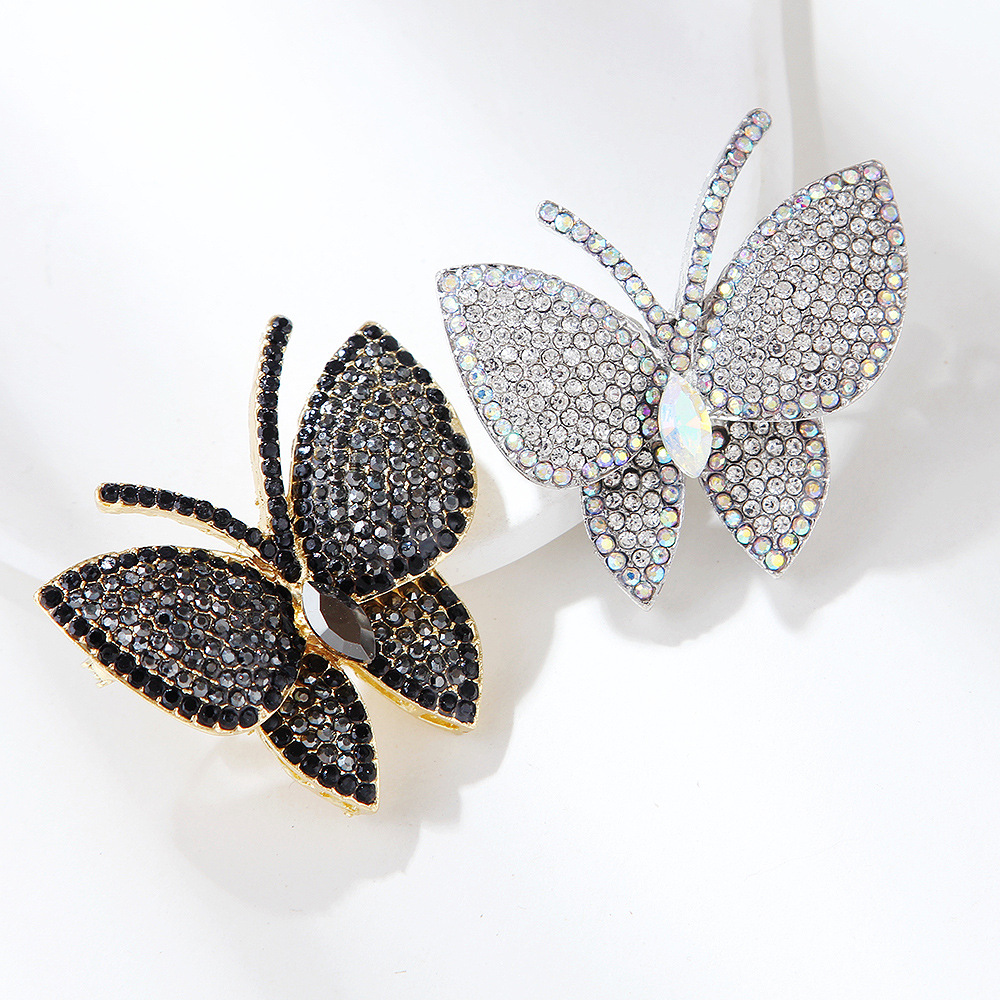 26g Weight Rhinestones Inlay Material Brooches Classification Retro Luxurious Pin Butterfly Zinc Alloy Inlay Rhinestones Unisex Brooches