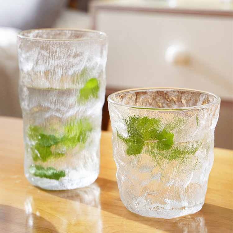 批發青蘋果茶水杯同款冰川杯創意玻璃杯家用飲料杯威士忌酒杯