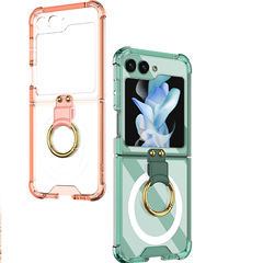 Cross-border applicable Samsung ZFlip5 folding phone case with one-time dropshipping anti-collision ZFlip5 air ring wireless charging