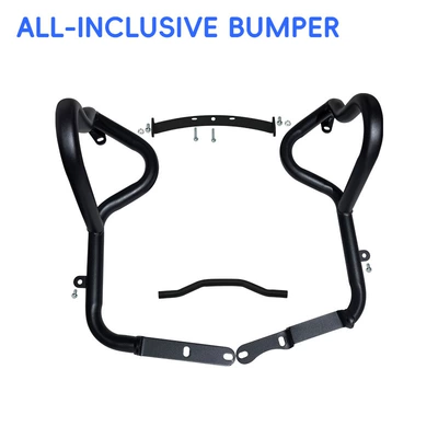 Suitable for Benda Grey Stone 300 crash bars, anti-collision bumpers, foldable backrest, rear rack side bags, anti-fall protection modification (Motorcycle bumper) - black-carbon-steel-bumper