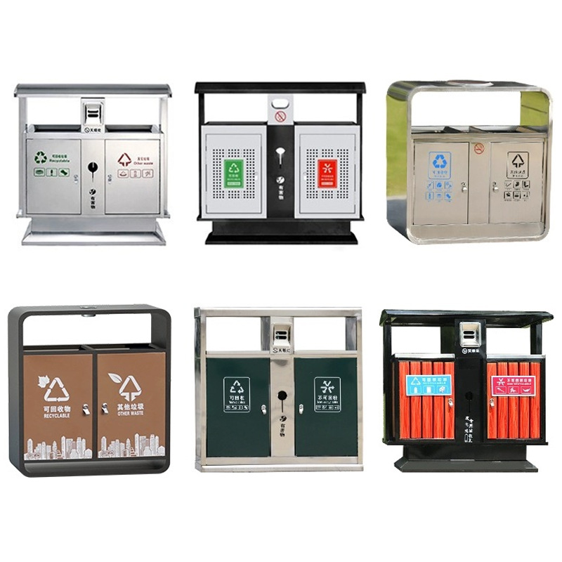 Stainless Steel Outdoor Trash Bin For Public Parks, Scenic Spots & Commercial Areas – Heavy-Duty, Weather-Resistant, Large Capacity Waste Container_voghion.com