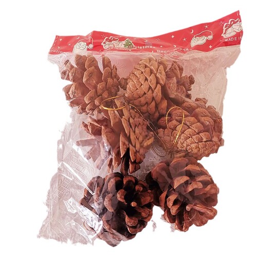 4CM Original Pine Cone 6-Pack Christmas Decorative Supplies Christmas Tree Ornaments Natural Pinecones Scene Decoration