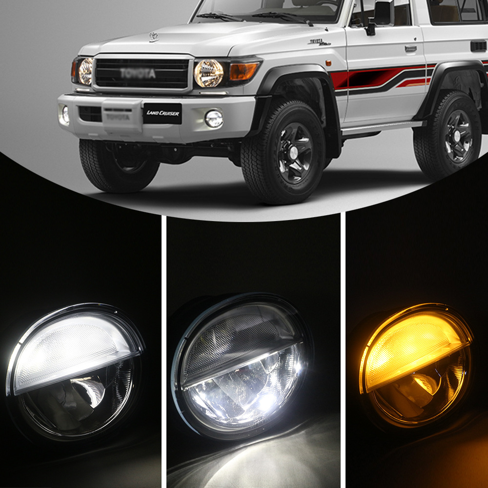 Aplicable para Toyota Land Cruiser J70 LC70 / 71 / 76 / 78 / 79 Lámpara de niebla LED delantera Lámpara de barra de luz diurna