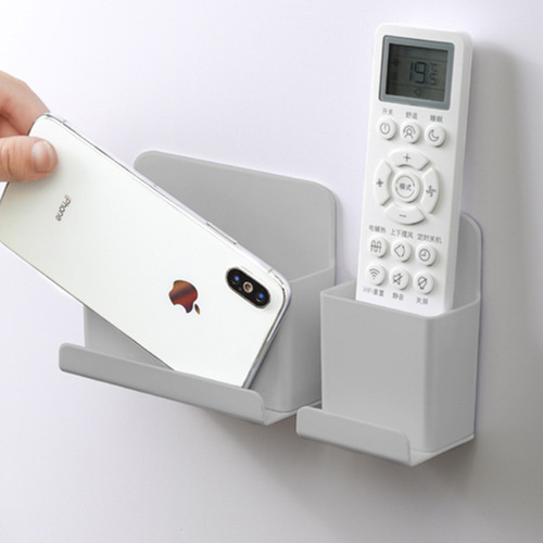 Wall-mounted TV remote control storage box storage rack without punching wall-mounted box bedside mobile phone storage box