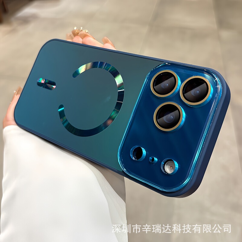 适用iPhone17ProMax手机壳大视窗磨砂磁吸镭射苹果16防摔保护套14|undefined