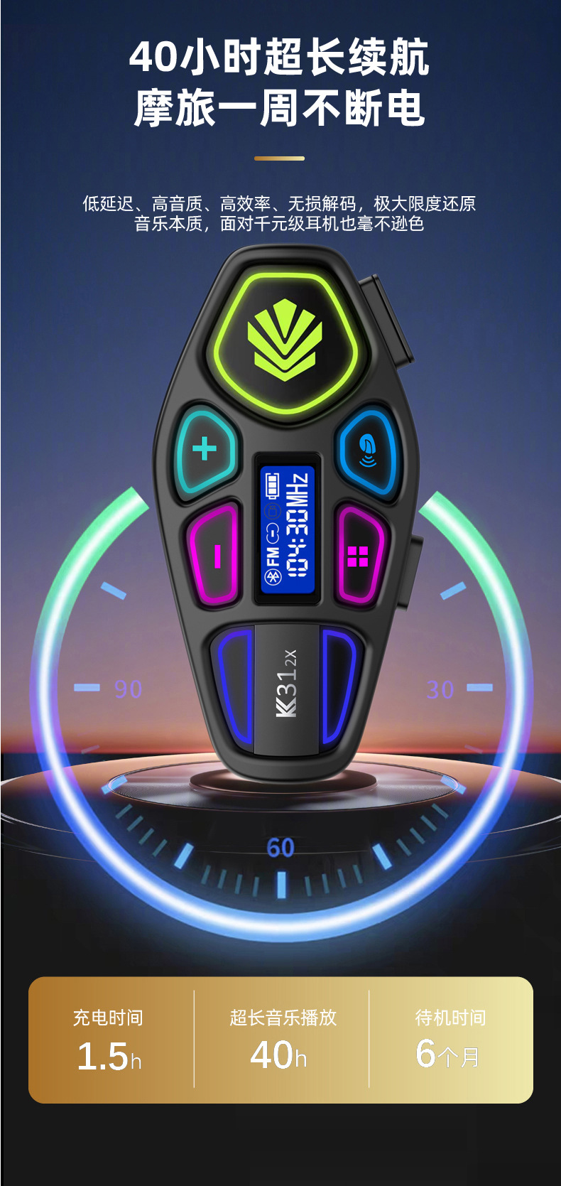 K31 Helmet Bluetooth Headset Cross-Border Video Recording Ai Voice Hands-Free Installation-Free Motorcycle Helmet Noise-Canceling Headphones