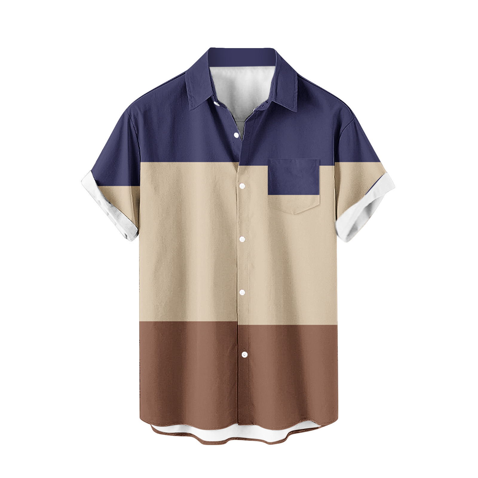 2024 comercio exterior europeo y americano transfronterizo exclusivamente para camisas de manga corta para hombres color de costura impresión digital 3D blusa casual