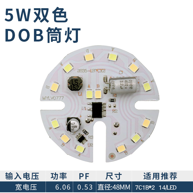 DOB Downlights de voltaje ancho/5W de dos colores