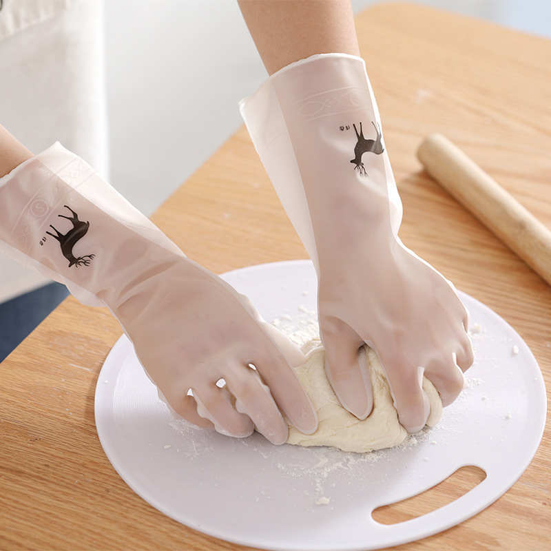 食器洗い用手袋 女性用 耐久性 洗濯用 ゴム製 防水|undefined