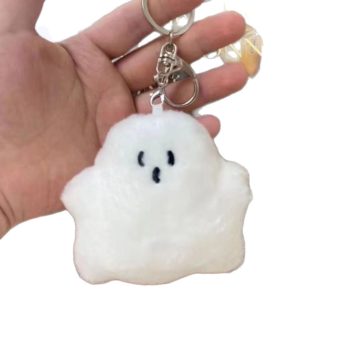 Halloween pequeño fantasma blanco bolso colgante muñeca lindo bolso de peluche accesorios colgante muñeca en llaveros