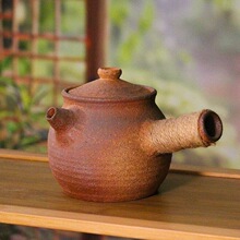 云南烤茶罐干烧粗陶侧把烤茶罐土陶烤奶茶罐罐罐茶围炉煮茶壶热卖