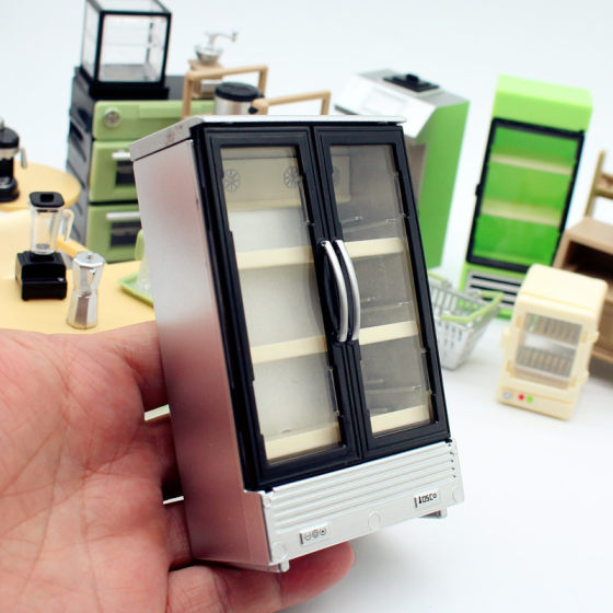 Dollhouse Doll House Square Space Mini Two-door Refrigerator DIY Self-created Kitchen Miniature Scene Model