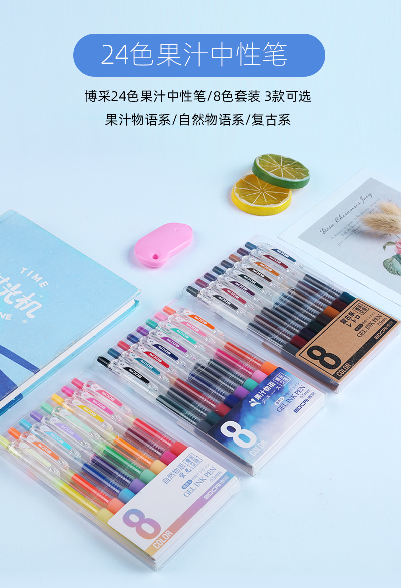 浅蓝色底果汁中性笔套装详情_01.jpg