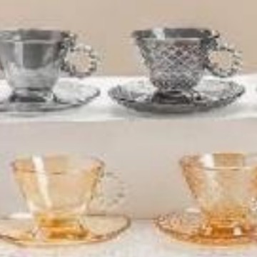 Juego de Taza y Plato de Té de Vidrio Transparente para Desayuno y Té de la Tarde