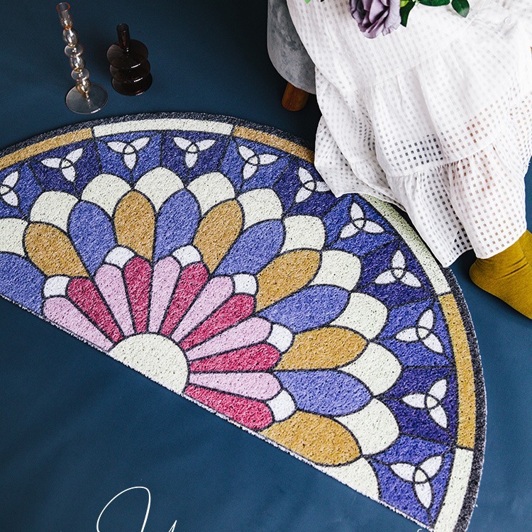 Estilo Europeo semicírculo puerta Mat eliminación de polvo de alambre anillo puerta Mat puerta de entrada Mat casa puerta alfombra entrega