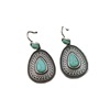 Fashionable carved green turquoise earrings, wish