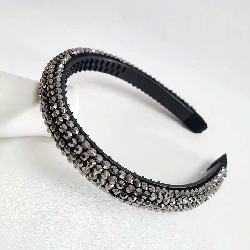 发箍细边水晶多色灰色