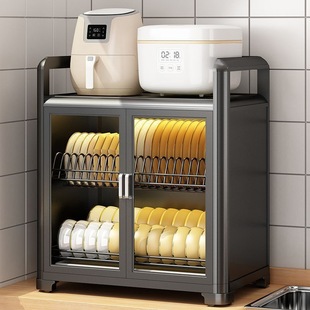 Simple Kitchen Dish Rack Storage Rack Drain Rack Dish and Chopstick Storage Box Dust-Proof Kitchen Cupboard Cabinet Home Countertop